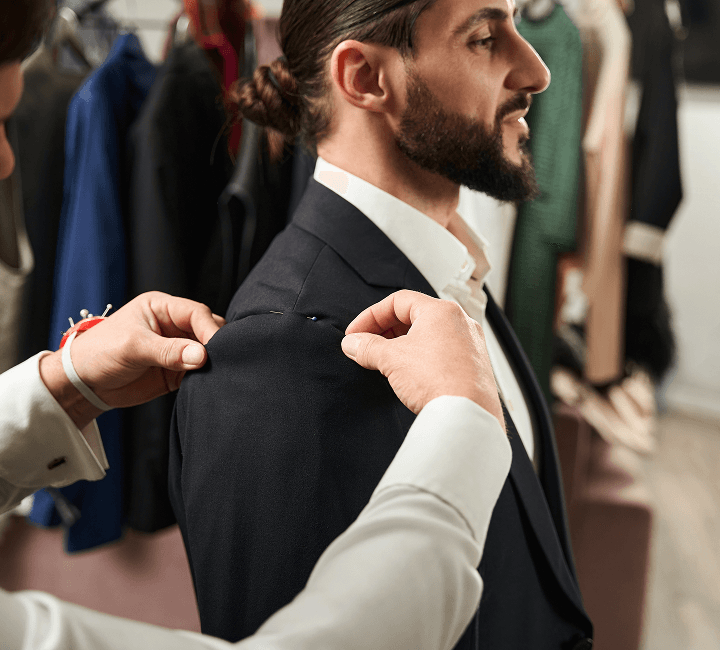 Man in Navy Blue Tuxedo