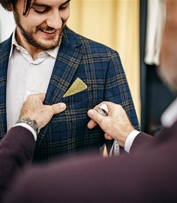 Man in Navy Blue Tuxedo